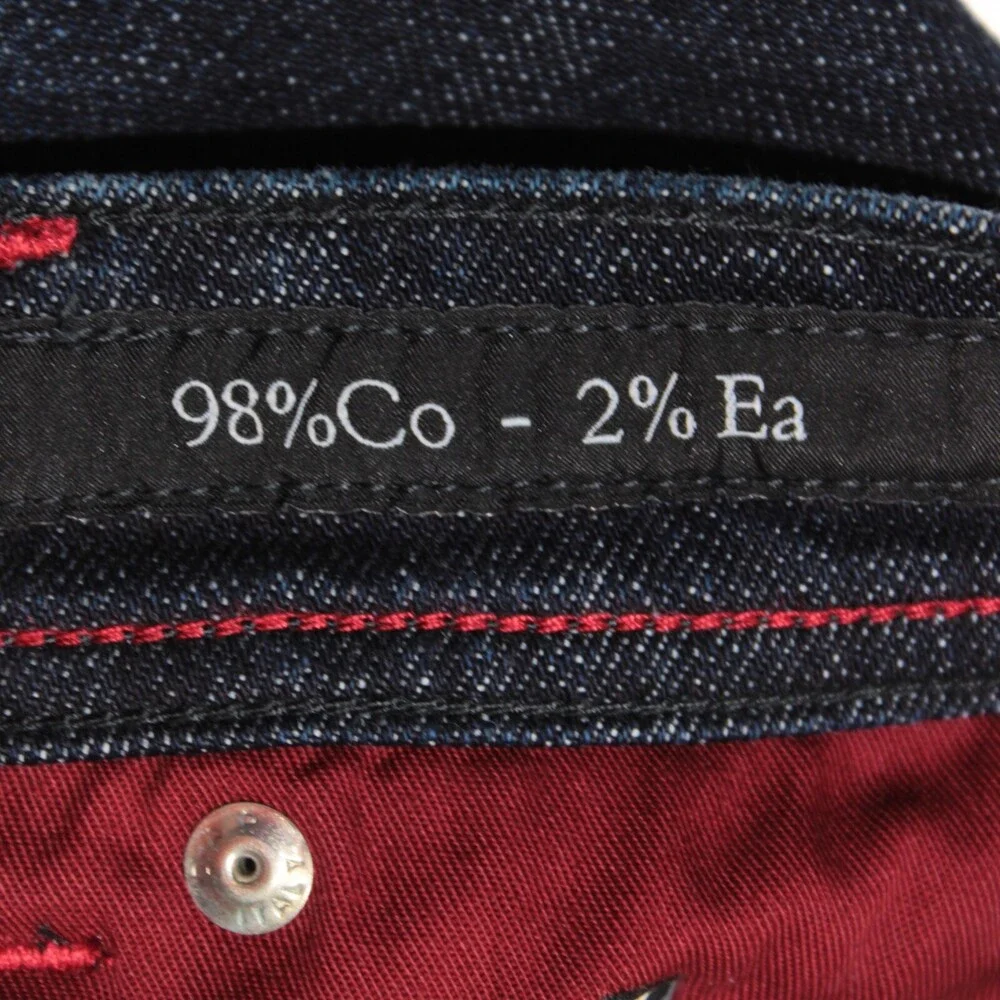 Kiton NWT Jeans Size 40 US Slim In Solid Dark Blue Cotton Blend Denim